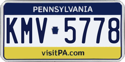 PA license plate KMV5778