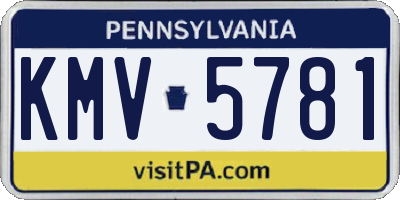 PA license plate KMV5781