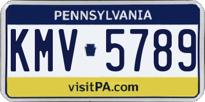 PA license plate KMV5789