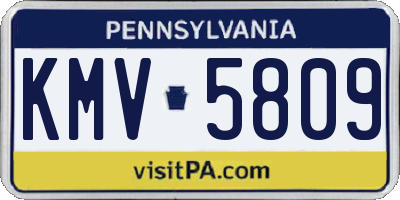PA license plate KMV5809