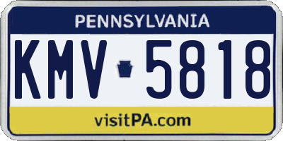 PA license plate KMV5818