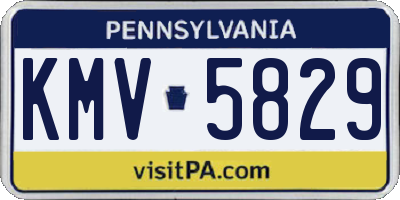 PA license plate KMV5829