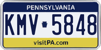 PA license plate KMV5848