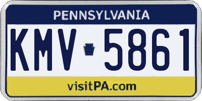 PA license plate KMV5861
