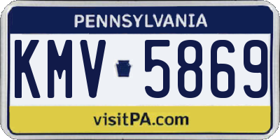 PA license plate KMV5869