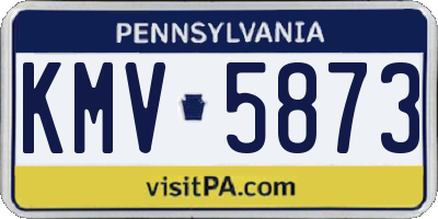 PA license plate KMV5873