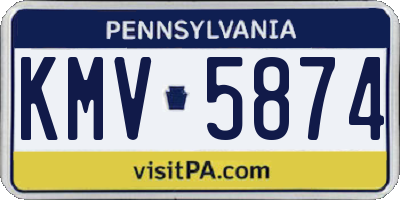 PA license plate KMV5874