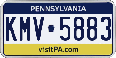 PA license plate KMV5883