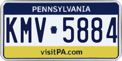 PA license plate KMV5884