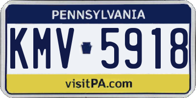 PA license plate KMV5918