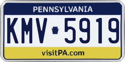 PA license plate KMV5919