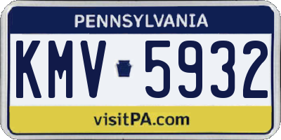 PA license plate KMV5932