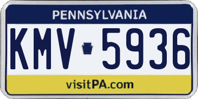 PA license plate KMV5936