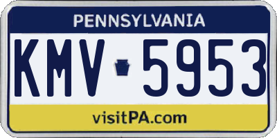 PA license plate KMV5953