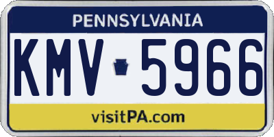 PA license plate KMV5966