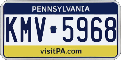 PA license plate KMV5968