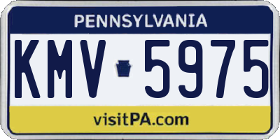 PA license plate KMV5975