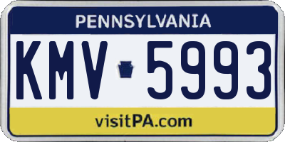 PA license plate KMV5993