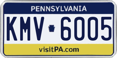 PA license plate KMV6005