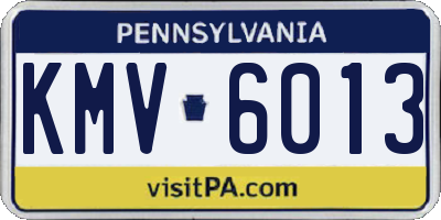 PA license plate KMV6013