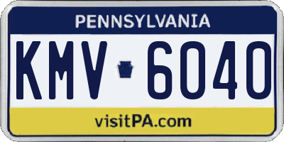 PA license plate KMV6040