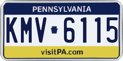 PA license plate KMV6115