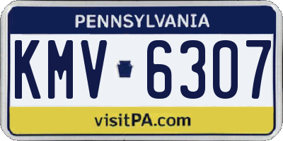PA license plate KMV6307