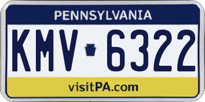 PA license plate KMV6322
