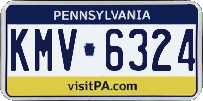 PA license plate KMV6324