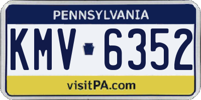 PA license plate KMV6352