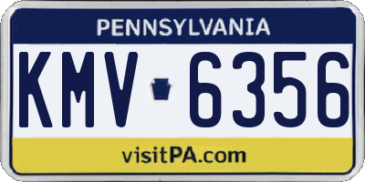 PA license plate KMV6356