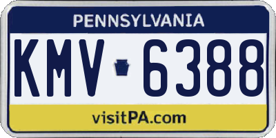 PA license plate KMV6388
