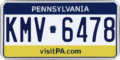 PA license plate KMV6478