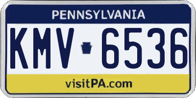 PA license plate KMV6536