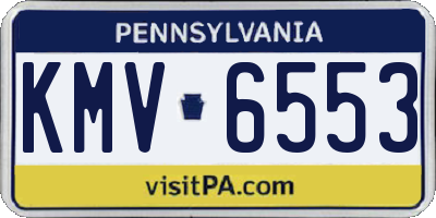 PA license plate KMV6553