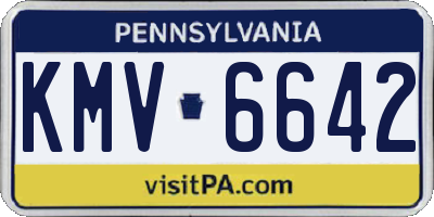 PA license plate KMV6642