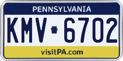 PA license plate KMV6702