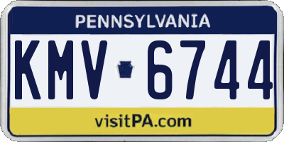 PA license plate KMV6744