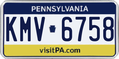 PA license plate KMV6758