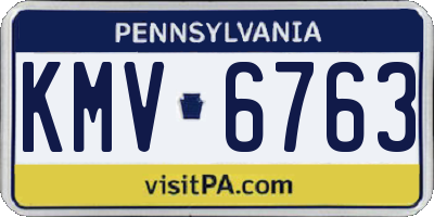 PA license plate KMV6763