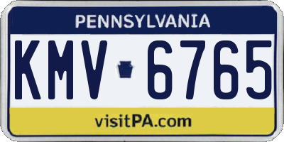 PA license plate KMV6765