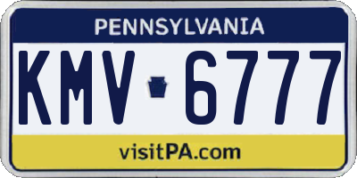 PA license plate KMV6777