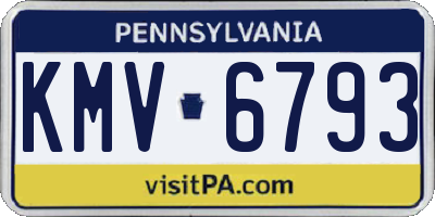 PA license plate KMV6793