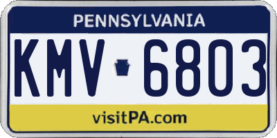 PA license plate KMV6803