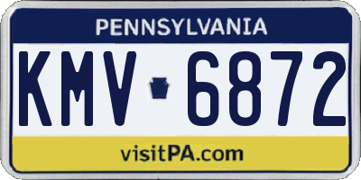 PA license plate KMV6872
