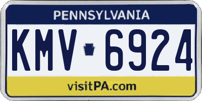 PA license plate KMV6924