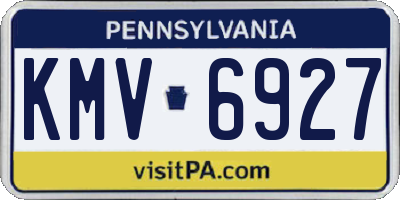 PA license plate KMV6927