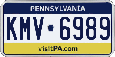 PA license plate KMV6989
