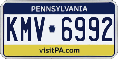 PA license plate KMV6992