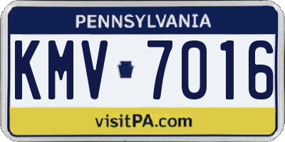 PA license plate KMV7016